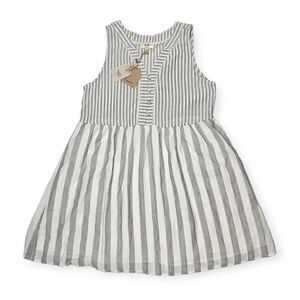 Kori America Women's Striped Fit &‎ Flare Button Up Sleeveless Dress Size M